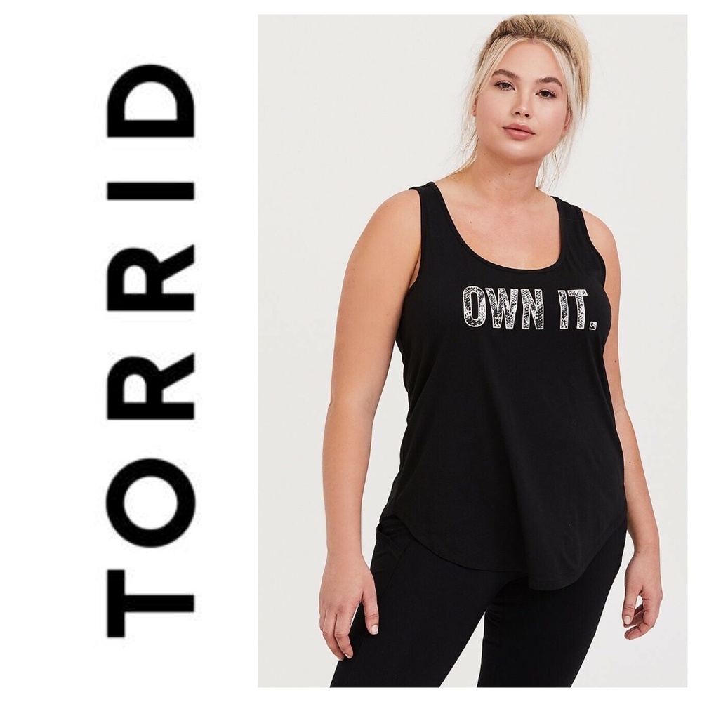 Torrid Active Plus Size Black Own It Wicking Tank… - image 1